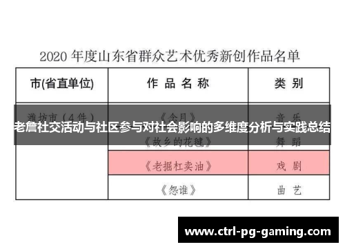 老詹社交活动与社区参与对社会影响的多维度分析与实践总结
